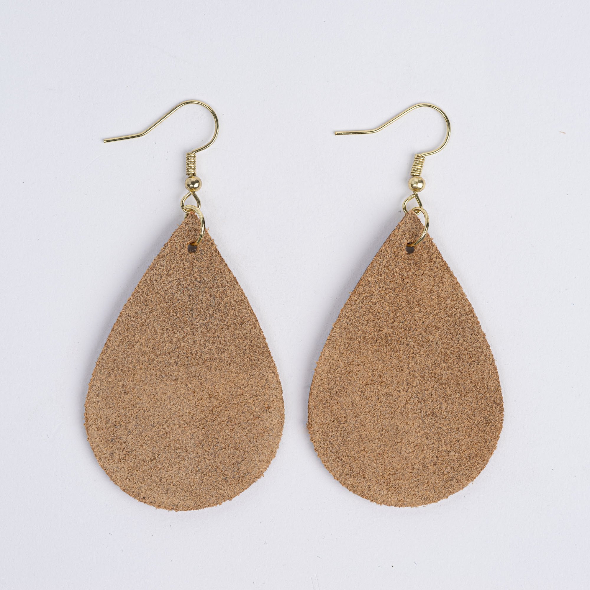 Color:Light Brown Horween Leather Earrings
