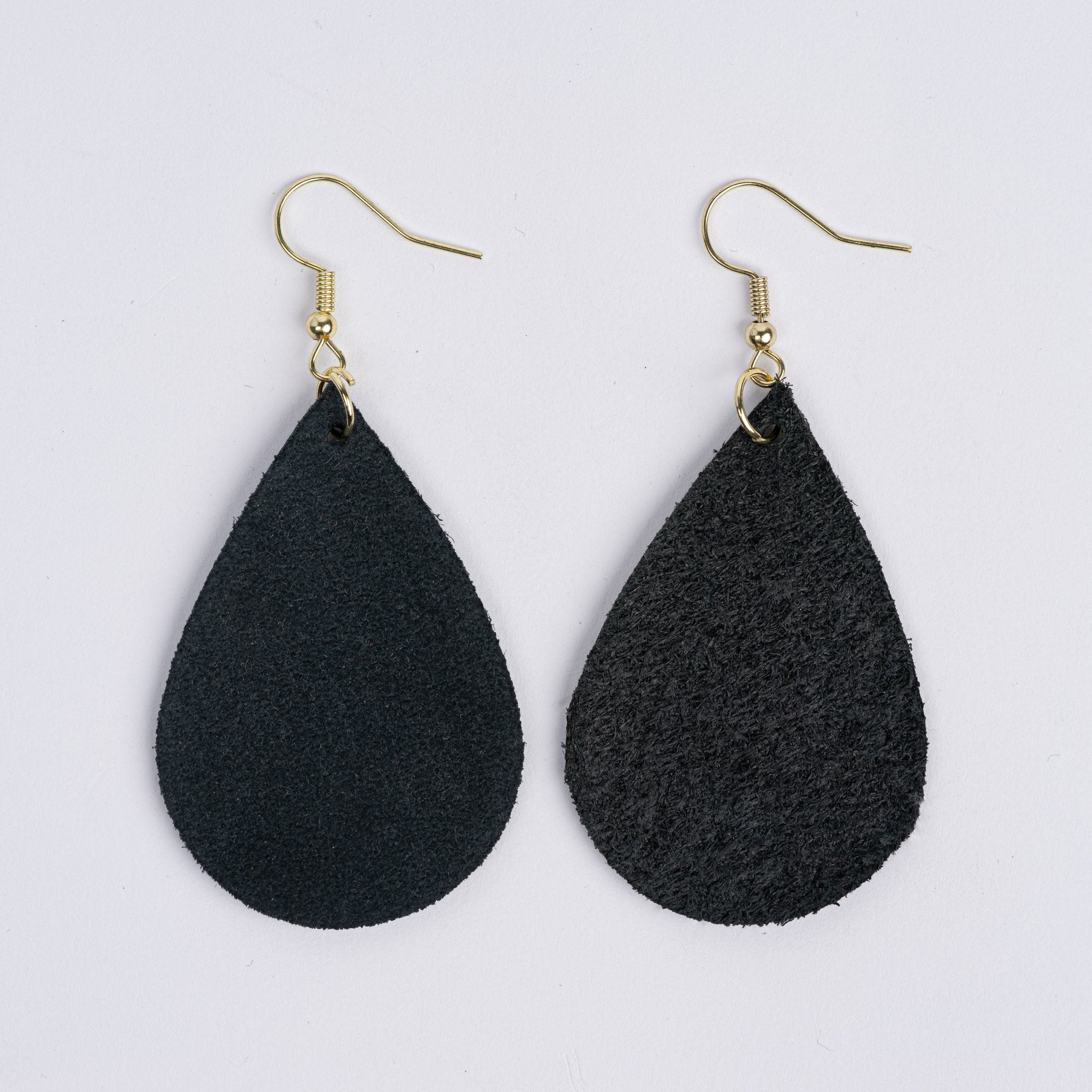 Color:Black Horween Leather Earrings