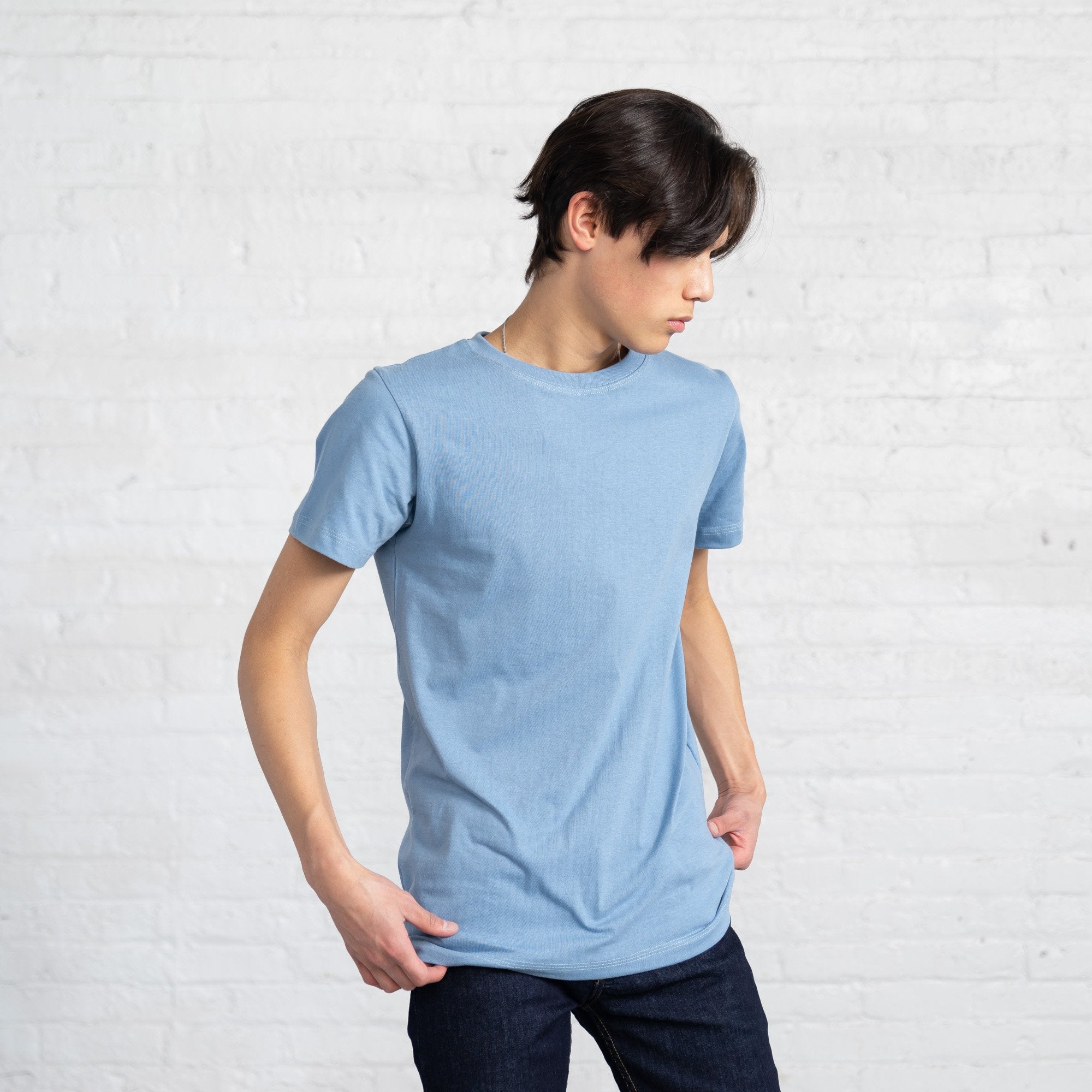 Fitted Color:Light Blue Combed Cotton Men’s T-shirts