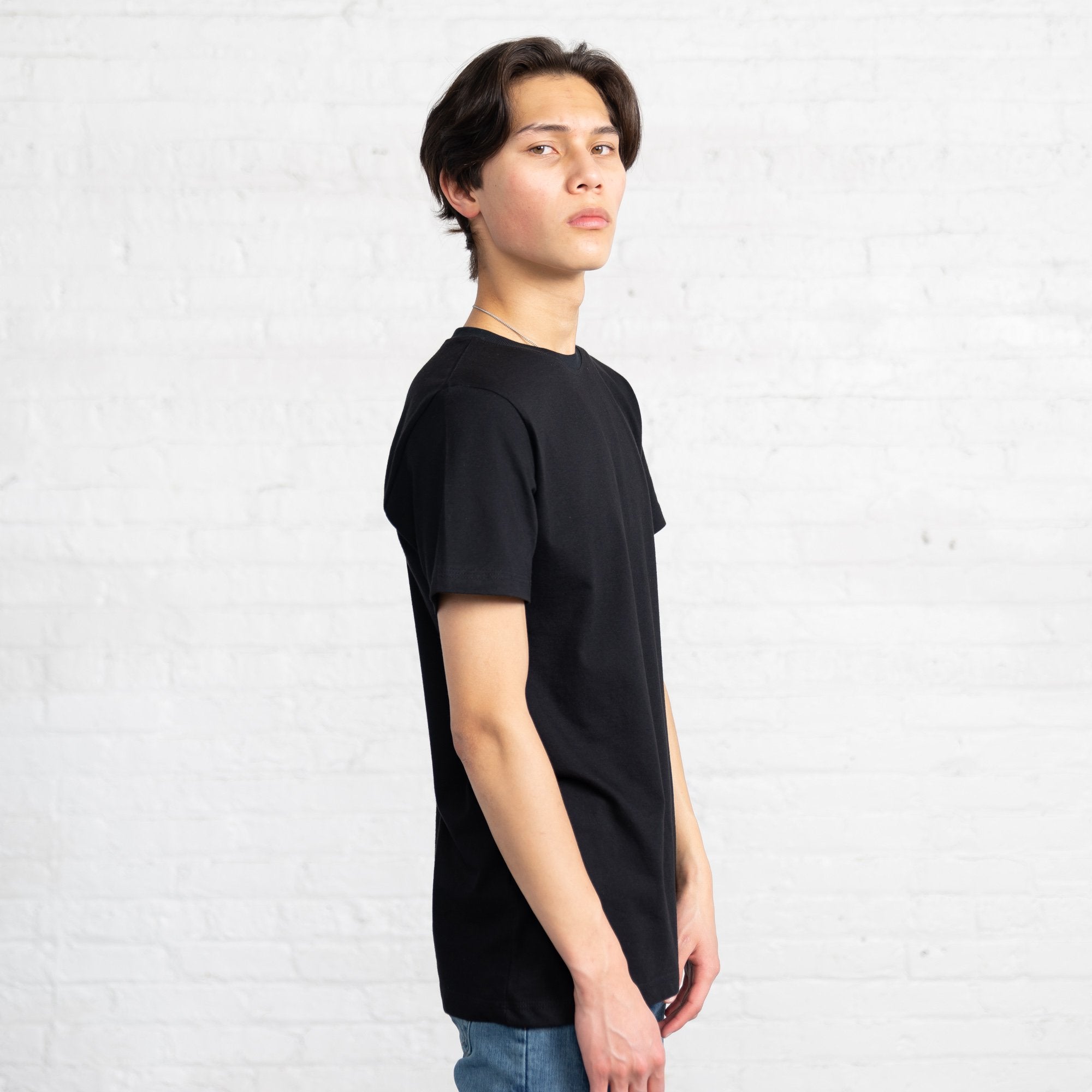 Fitted Color:Black Combed Cotton Men’s T-shirts