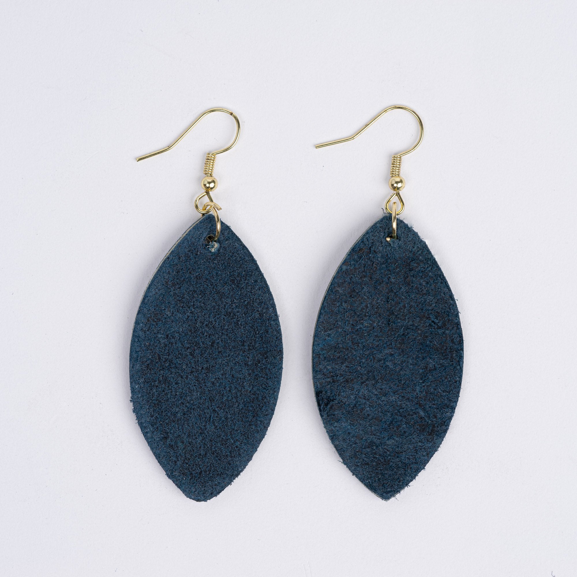 Color:Aqua Blue Horween Leather Earrings