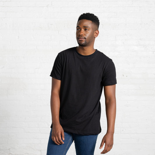 Color:Black classic combed cotton men's t-shirt