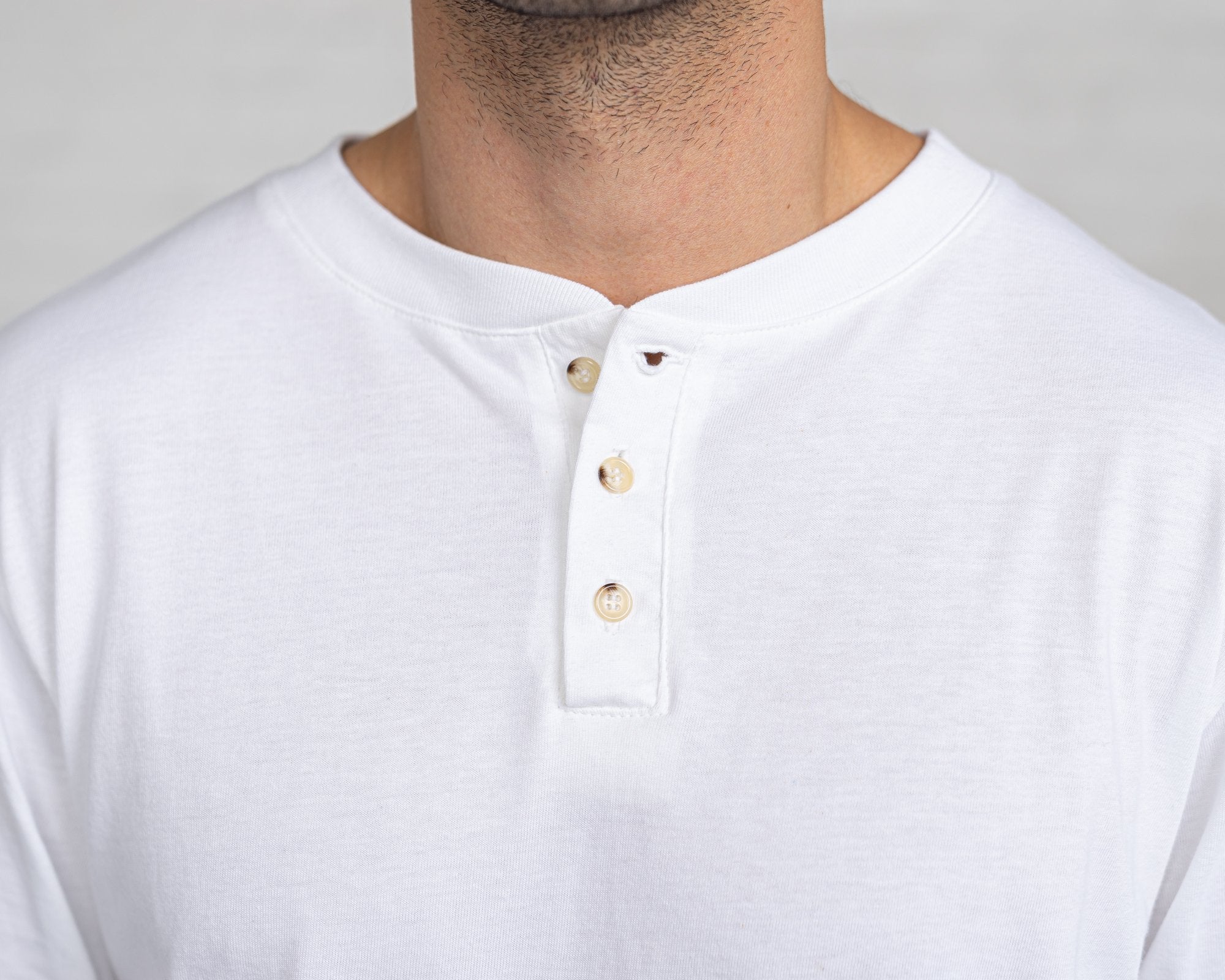 Classic Color:White Combed Cotton Henleys Mens’s Henleys