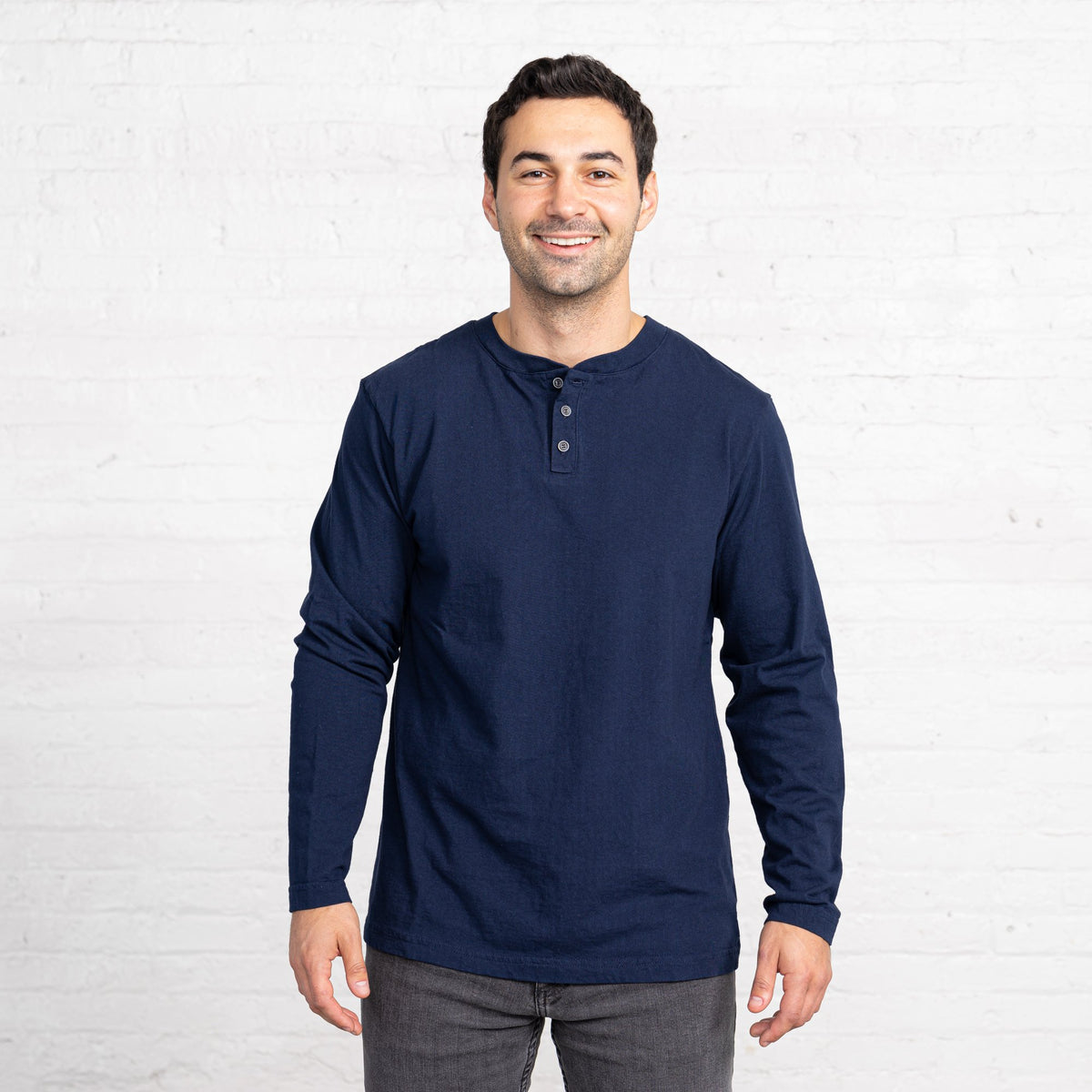 Long Sleeve Henley - Combed Cotton