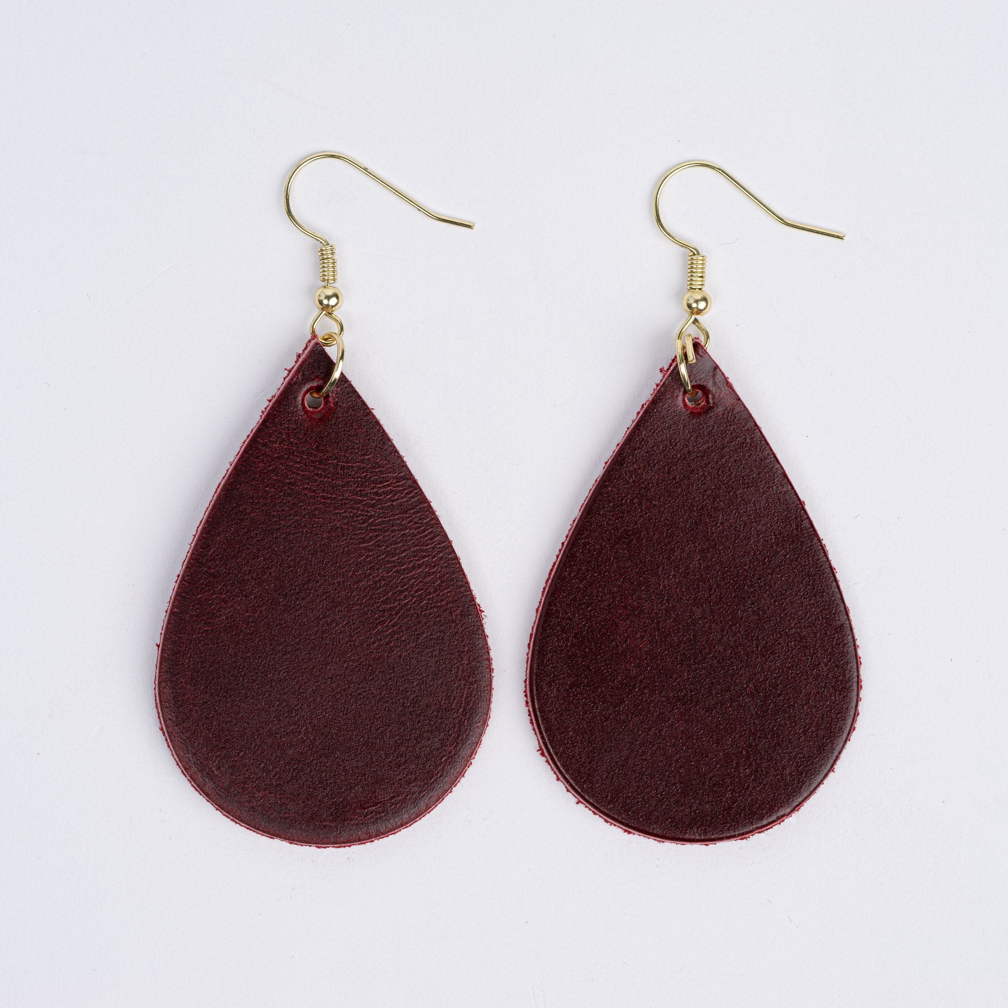 Color:Cherry Horween Leather Earrings