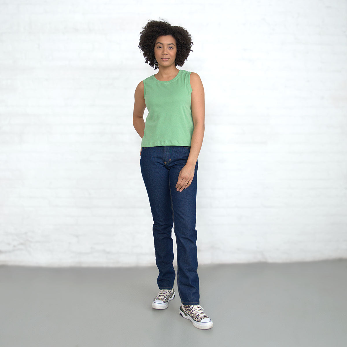 Sleeveless Crop - Jade Supima