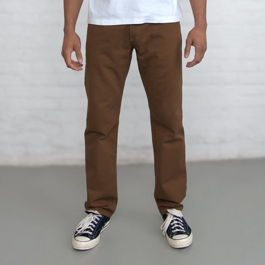 Brown Tailored Fit jeans shown front view, flat on a white background