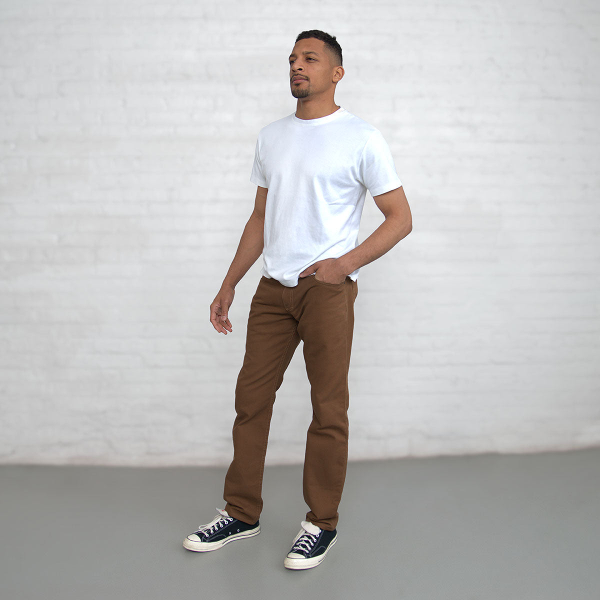 100% Cotton Tailored Fit Brown