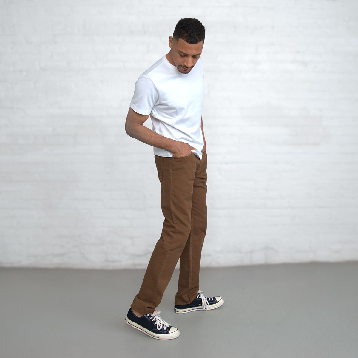 100% Cotton Tailored Fit Brown