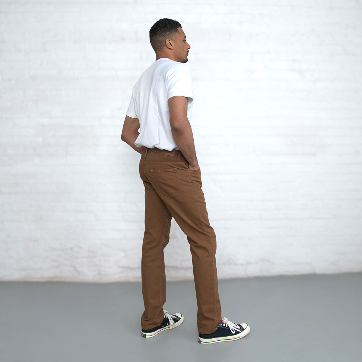 100% Cotton Tailored Fit Brown