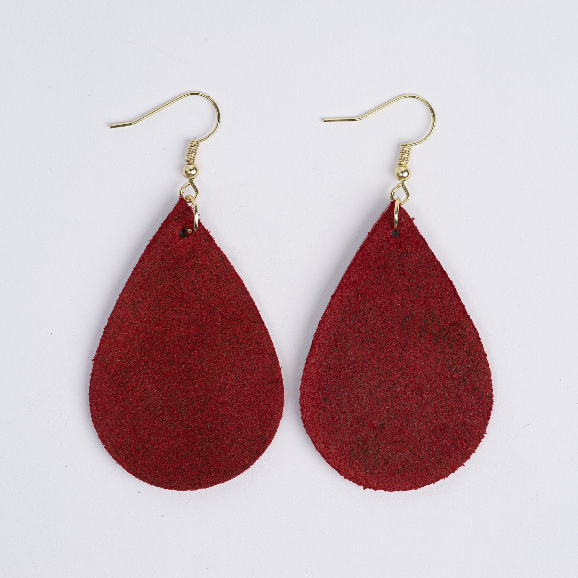 Color:Cherry Horween Leather Earrings