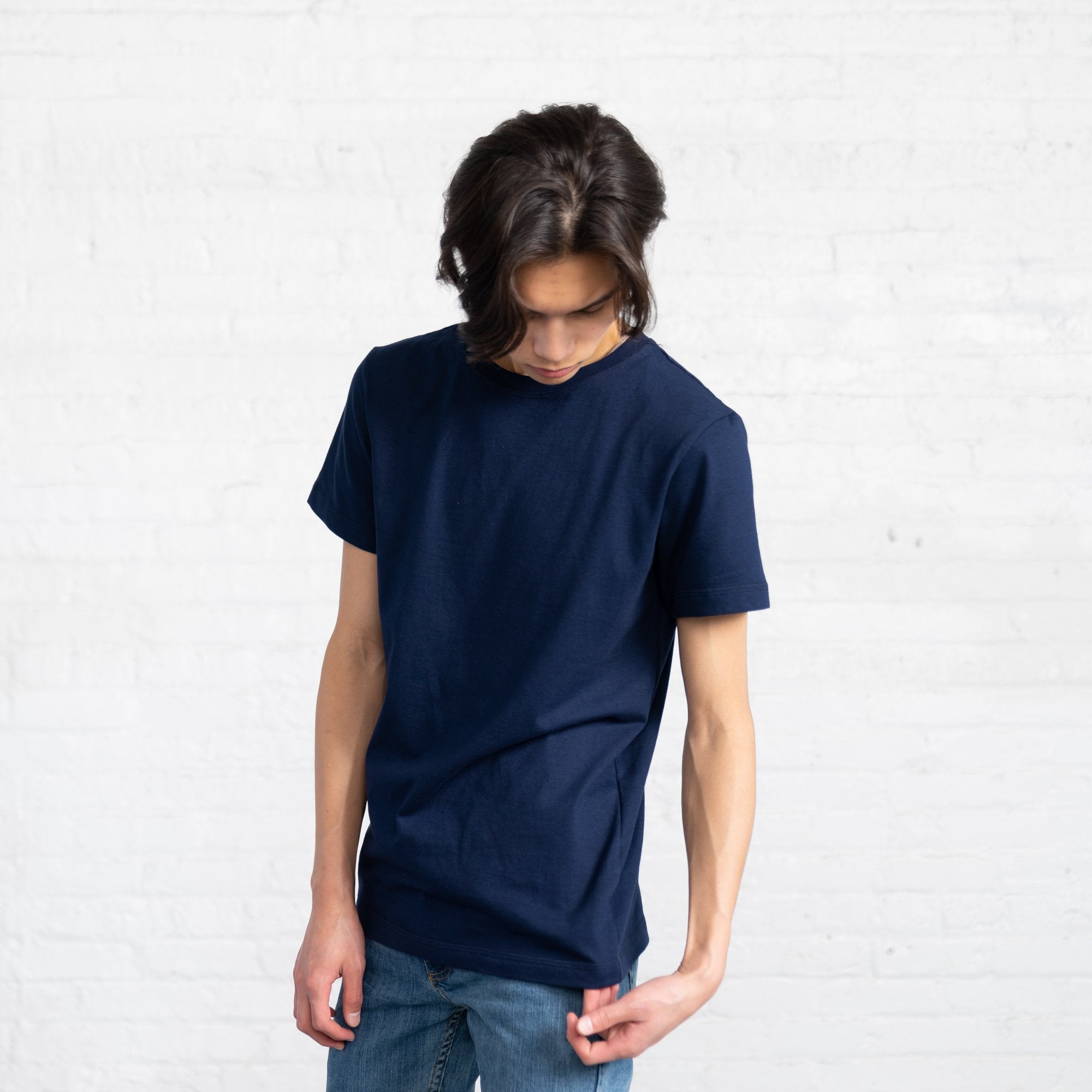 Fitted Color:Navy Combed Cotton Men’s T-shirts