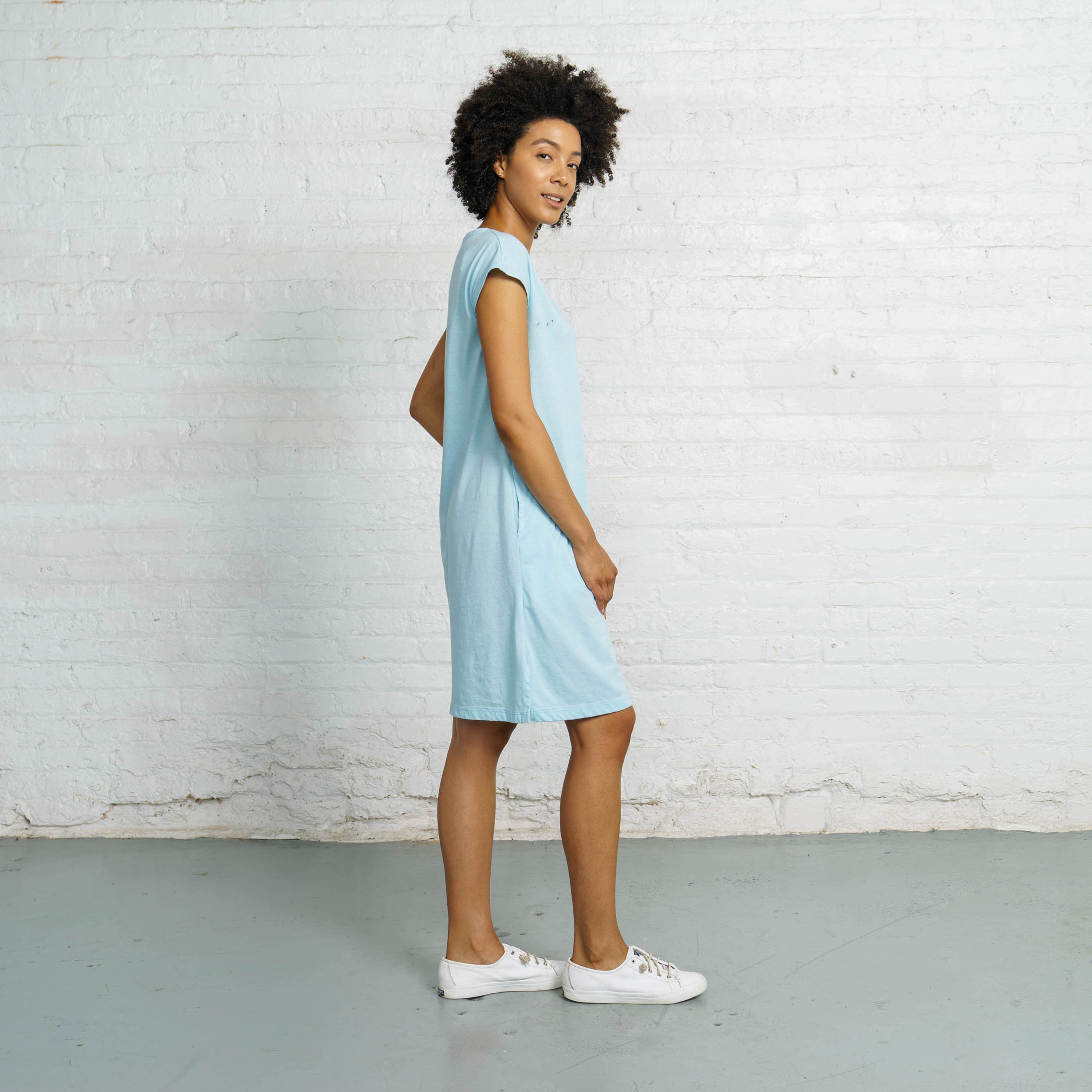 Color:Light Blue Sustainable Dress