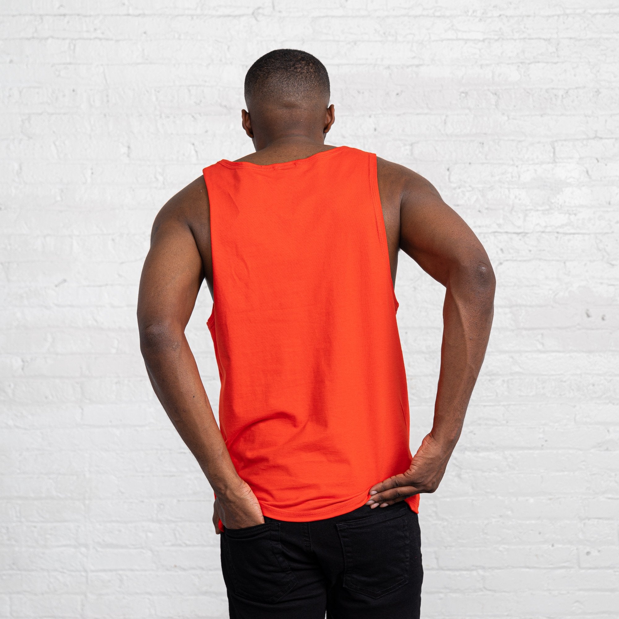 Color:Bright Red Combed Cotton Men’s Tank Tops