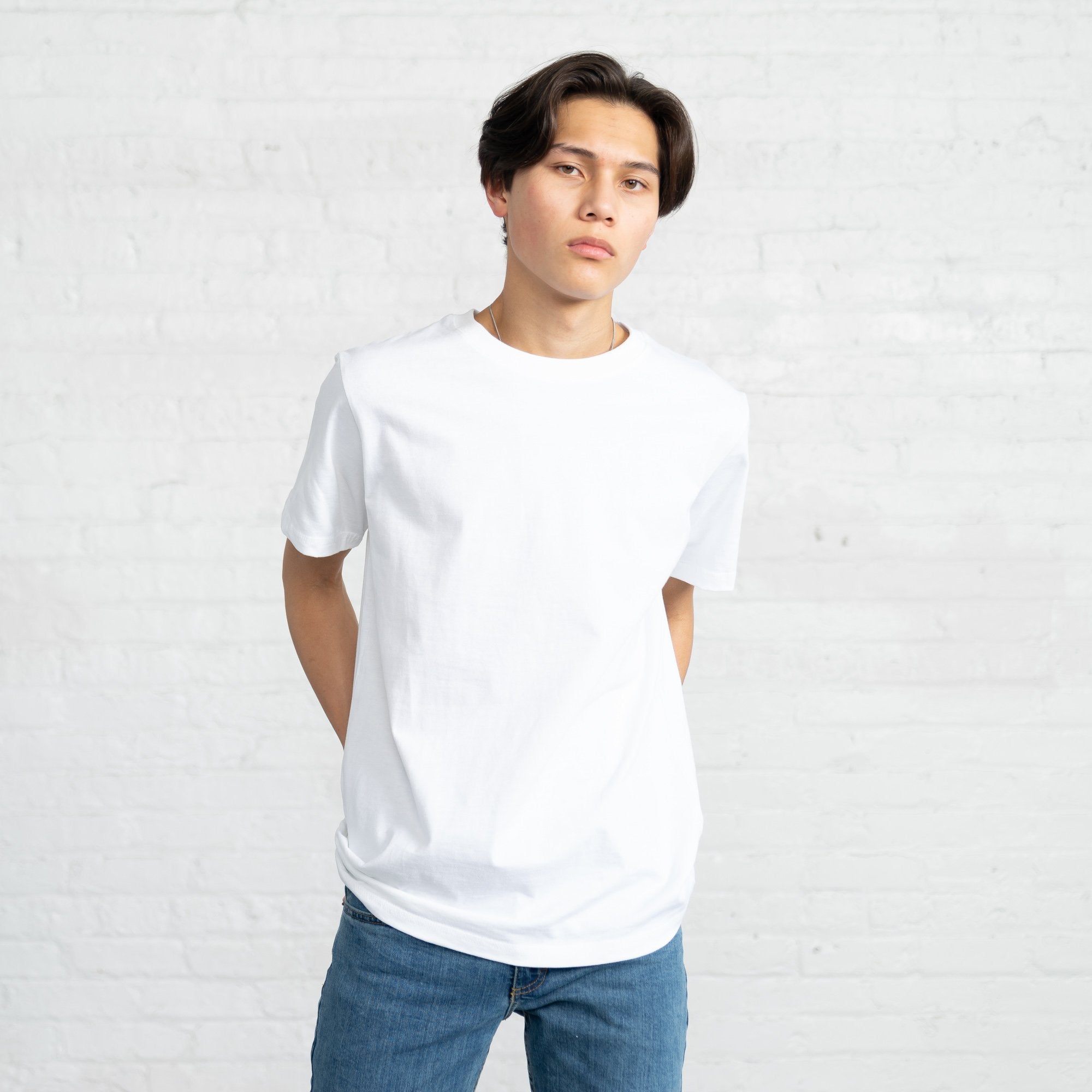 Color:White Fitted Combed Cotton Men’s T-shirts