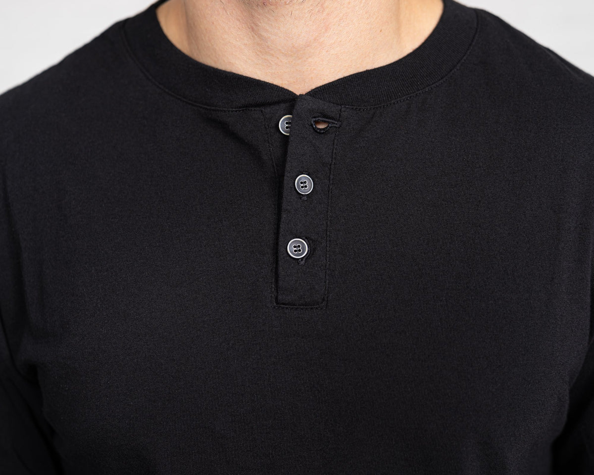 Long Sleeve Henley - Combed Cotton