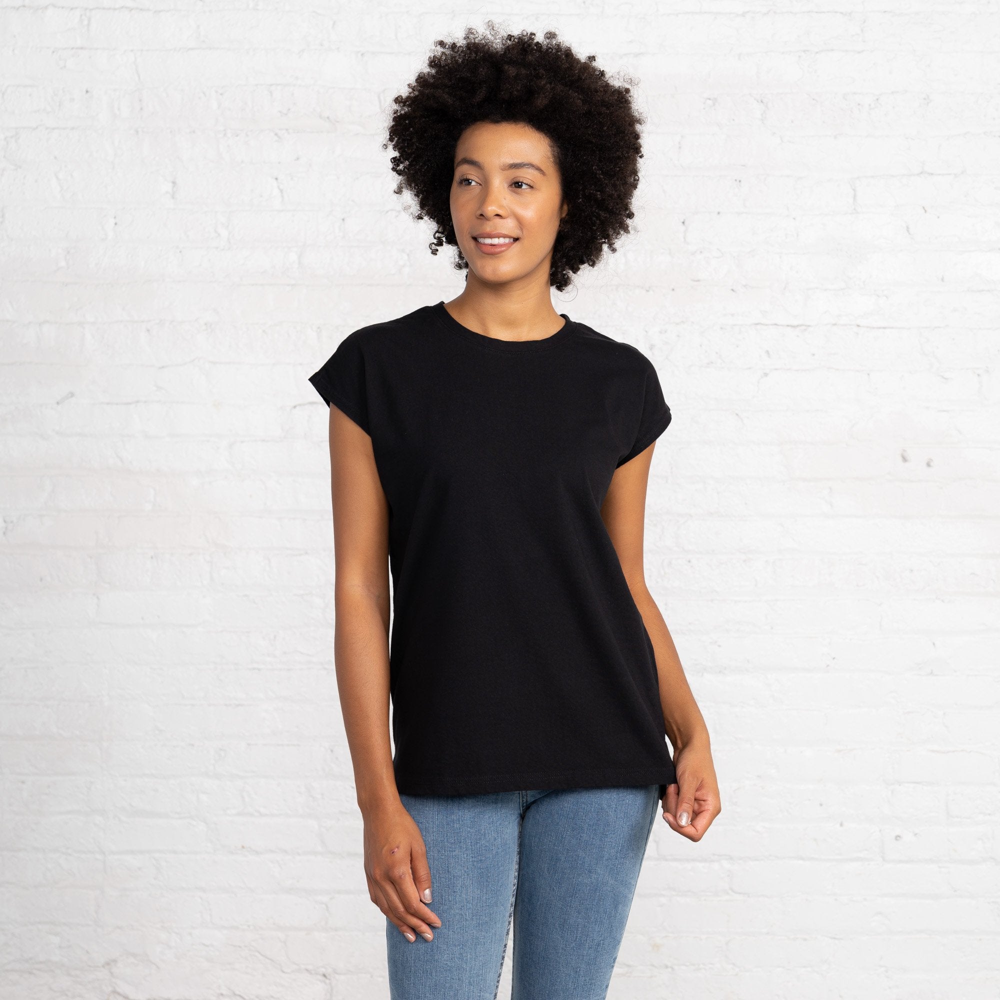 Dolman T Color:Black Combed Cotton New T-shirts Women's T-shirts