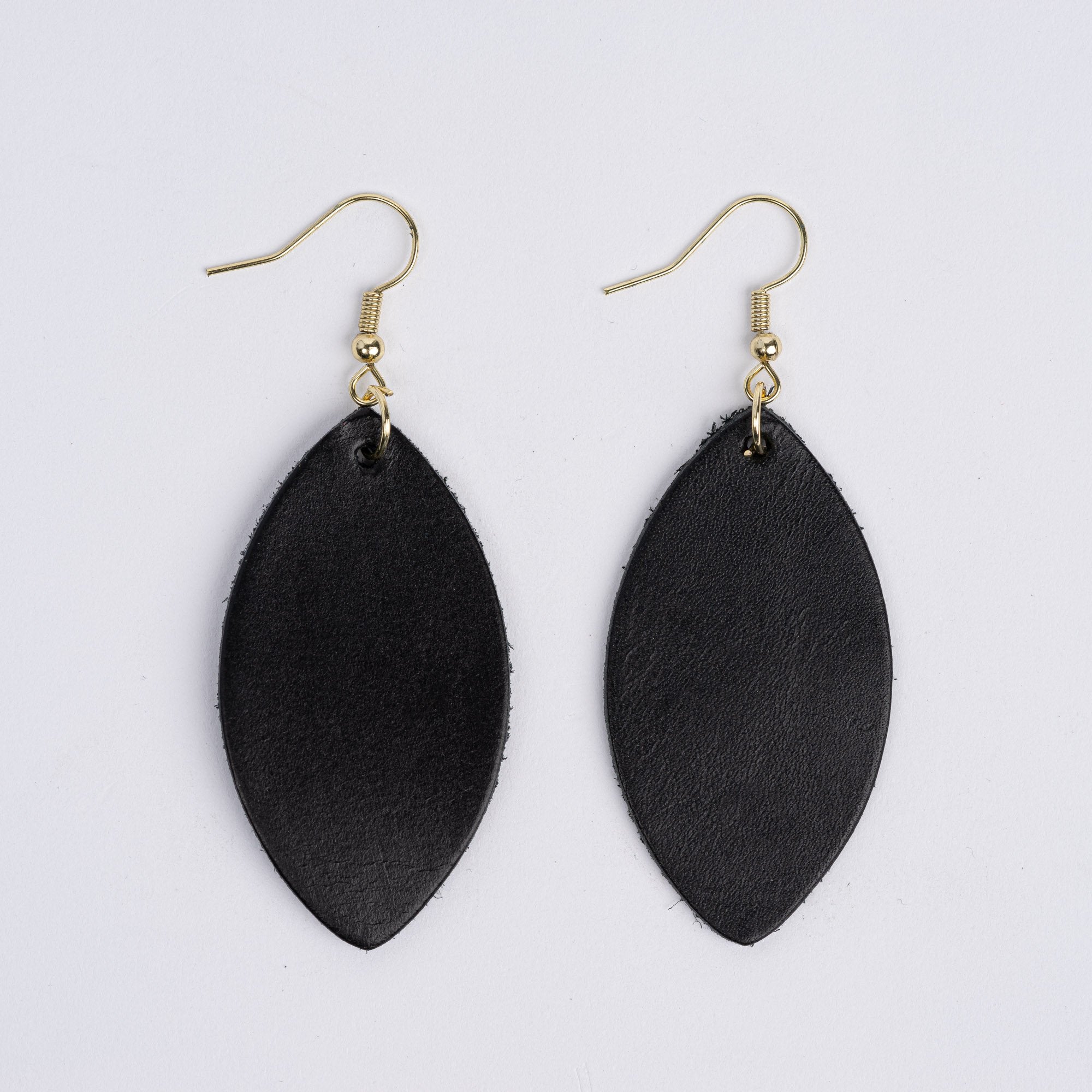 Color:Black Horween Leather Earrings