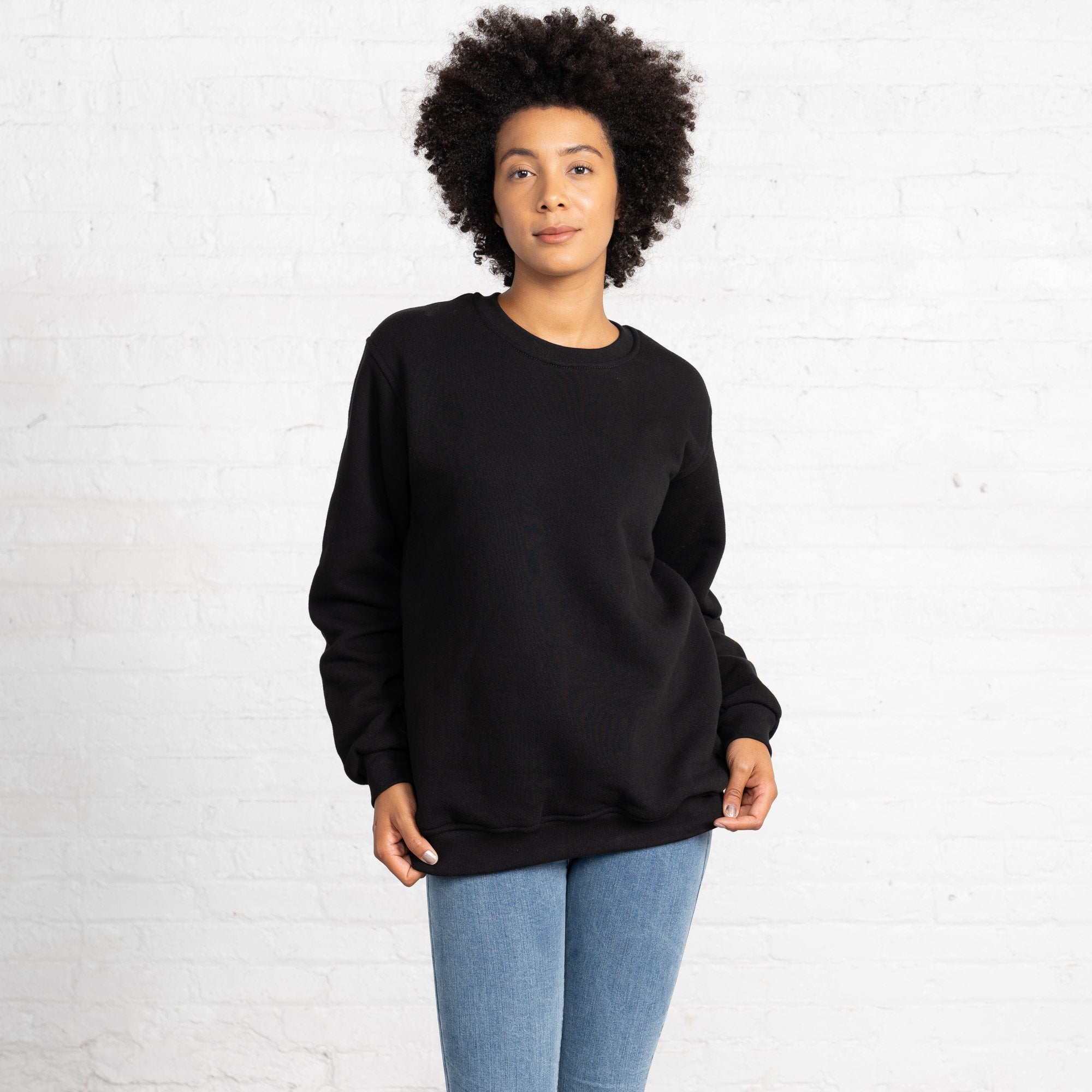 Color:Black 3 Thread Fleece Men's Sweatshirts Sweatshirts