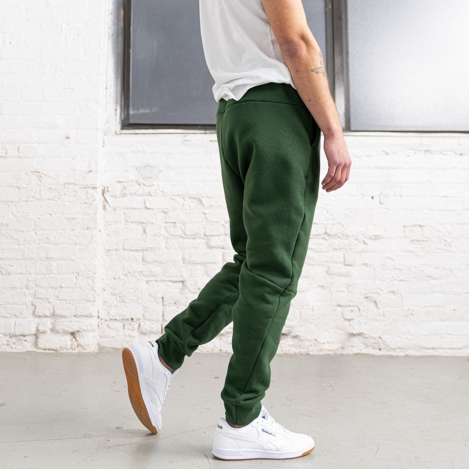 Green 3 Thread Fleece Men's Sweatpants New