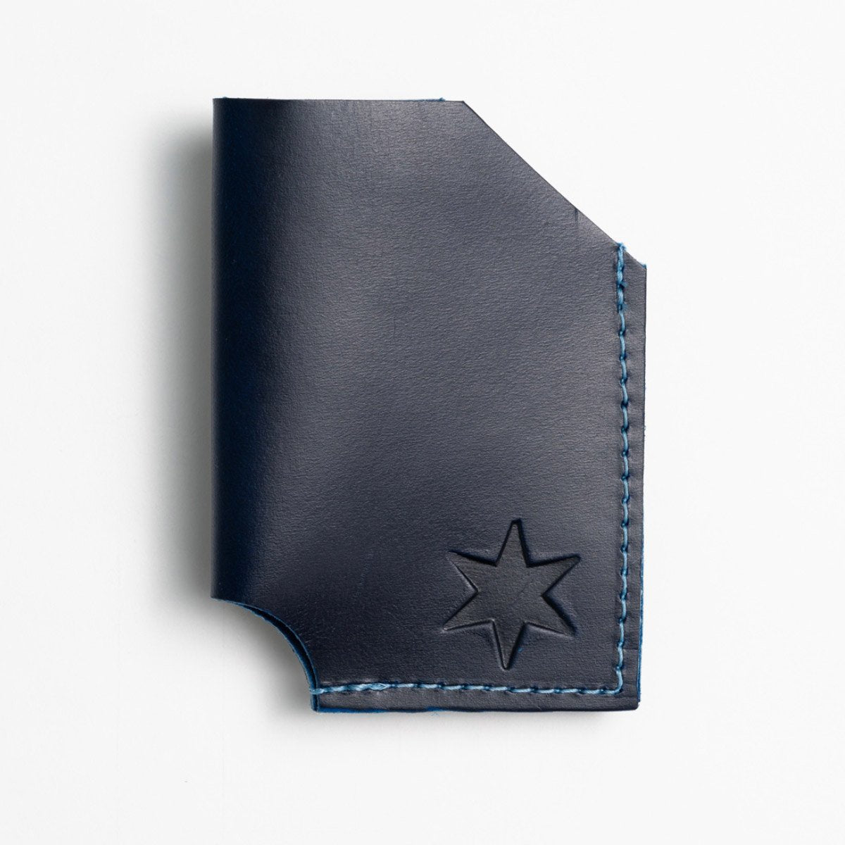 Parisian Blue Leather Card Holder