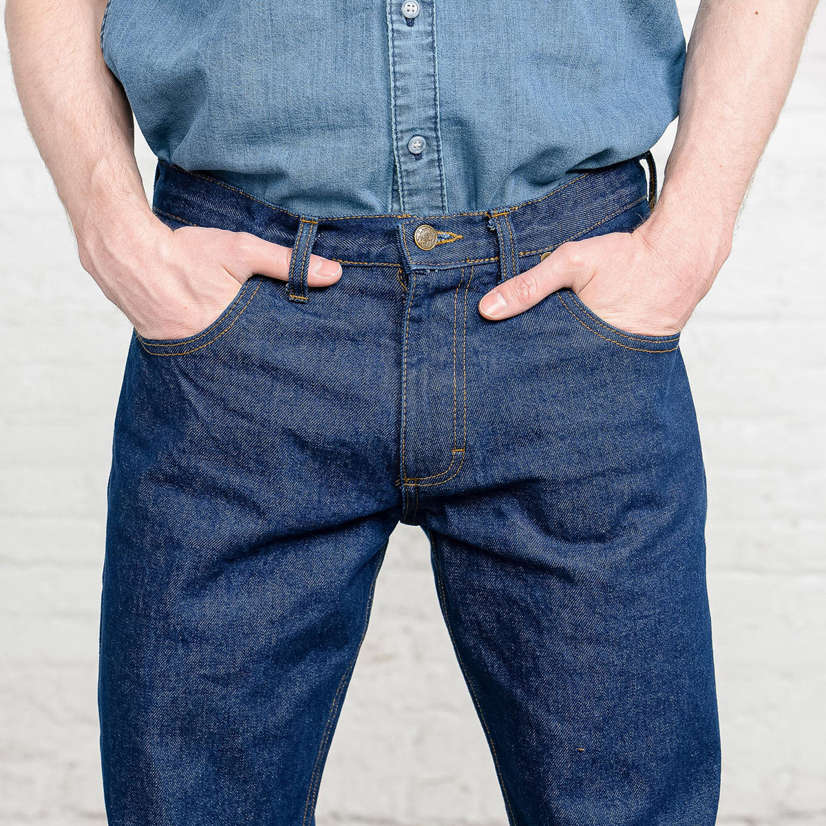 100% Cotton Tailored Fit Dark Wash